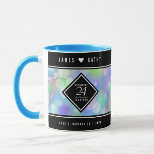 Elegant 24th Opal Wedding Anniversary Celebration Mug
