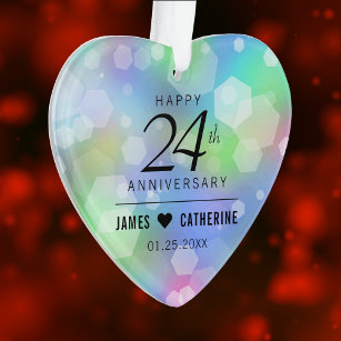 Elegant 24th Opal Wedding Anniversary Celebration Ornament