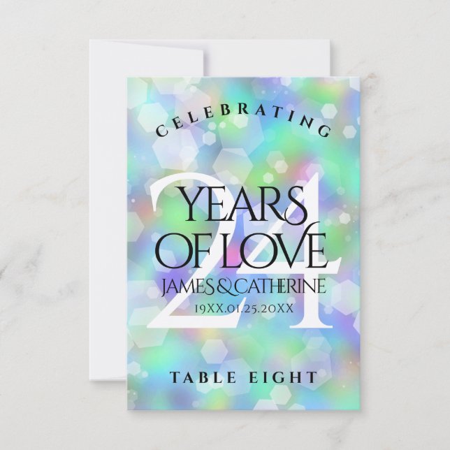 Elegant 24th Opal Wedding Anniversary Celebration  Thank You Card (Front)