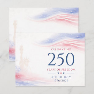 Elegant 250th American Independence Day 4th July Card