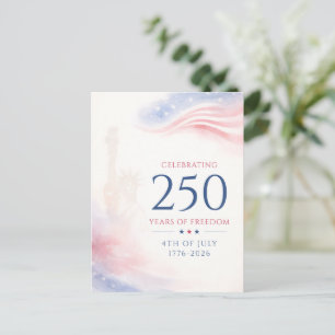 Elegant 250th American Independence Day 4th July Holiday Postcard
