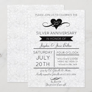 Elegant 25th Anniversary Celebration Invitation