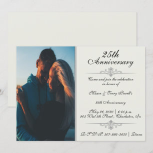 Elegant 25th Anniversary Celebration Invitation