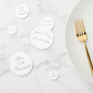 Elegant 25th Silver Anniversary Personalised  Confetti