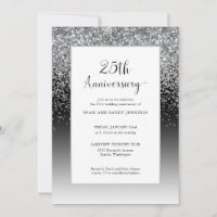 Elegant 25th Silver Sparkle Wedding Anniversary