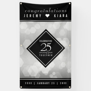 Elegant 25th Silver Wedding Anniversary Banner