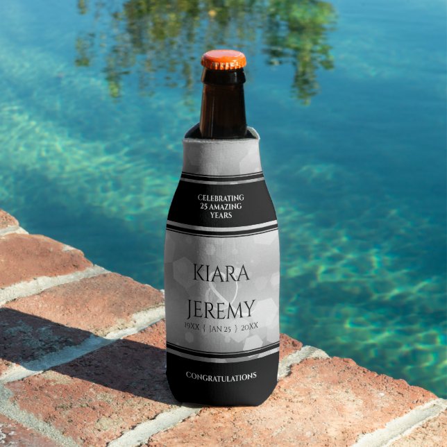 Elegant 25th Silver Wedding Anniversary Bottle Cooler (In Situ Pool)