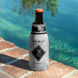 Elegant 25th Silver Wedding Anniversary Bottle Cooler