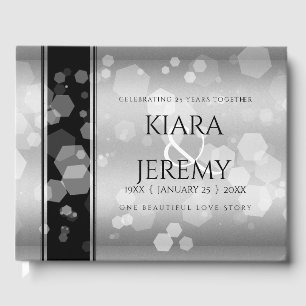 Elegant 25th Silver Wedding Anniversary Guest Book