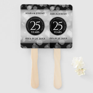 Elegant 25th Silver Wedding Anniversary Hand Fan