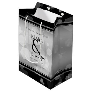 Elegant 25th Silver Wedding Anniversary Medium Gift Bag