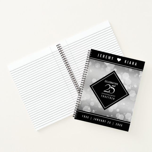 Elegant 25th Silver Wedding Anniversary Notebook (Inside)