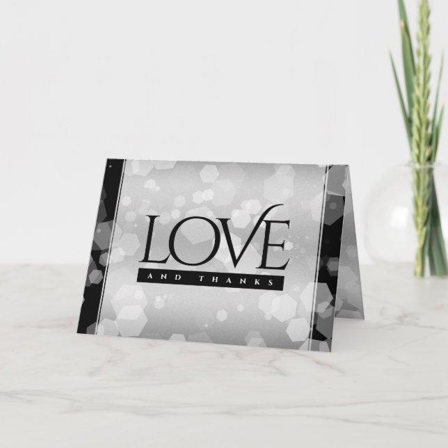 Elegant 25th Silver Wedding Anniversary Thank You Card (Front)