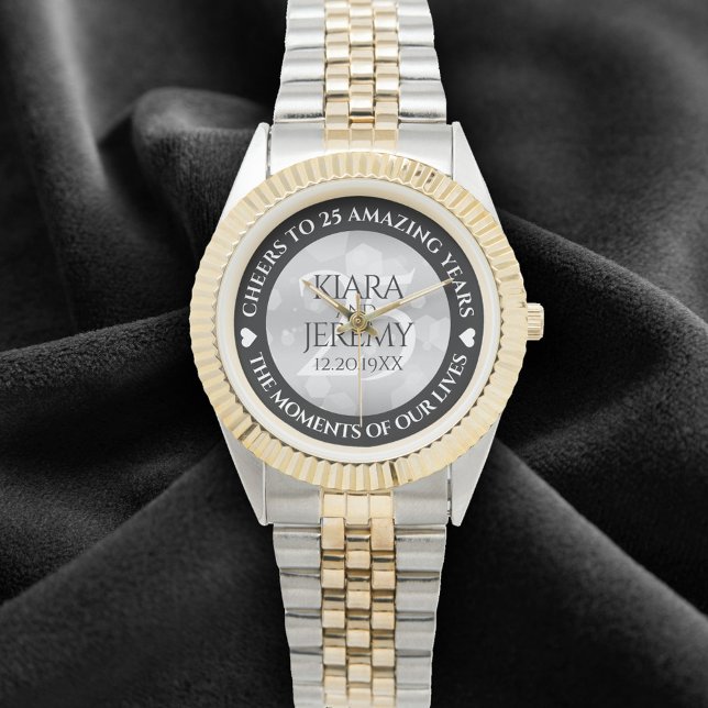 Elegant 25th Silver Wedding Anniversary Watch (Elegant 25th Silver Wedding Anniversary Wristwatch Cover Photo)