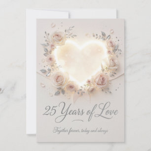 Elegant 25th Wedding Anniversary Card