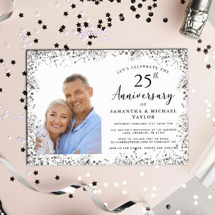 Elegant 25th Wedding Anniversary Invitation