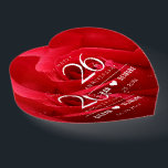 Elegant 26th Rose Wedding Anniversary Celebration Paperweight<br><div class="desc">Celebrate the 26th wedding anniversary with this commemorative paperweight! Elegant white serif and sans serif lettering on a romantic red rose background add a memorable touch for this special occasion and extraordinary milestone. Customise with the happy couple's names, and add a date for their rose anniversary. Design © W.H. Sim....</div>