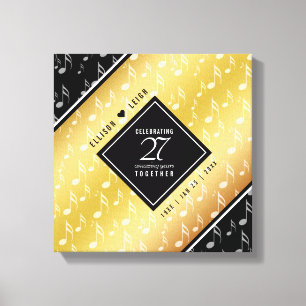 Elegant 27th Music Wedding Anniversary Canvas Print
