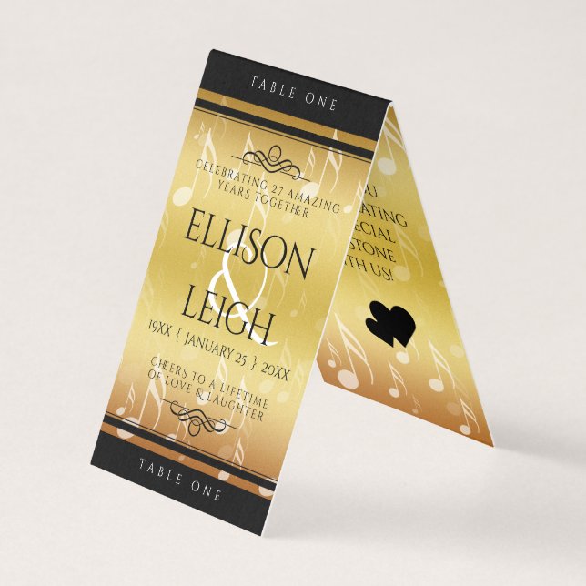 Elegant 27th Music Wedding Anniversary Celebration (Front)