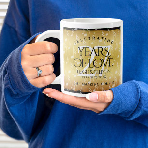Elegant 27th Music Wedding Anniversary Celebration Large Coffee Mug