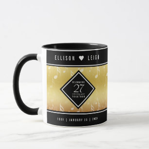 Elegant 27th Music Wedding Anniversary Celebration Mug