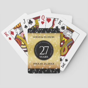 Elegant 27th Music Wedding Anniversary Celebration Playing Cards