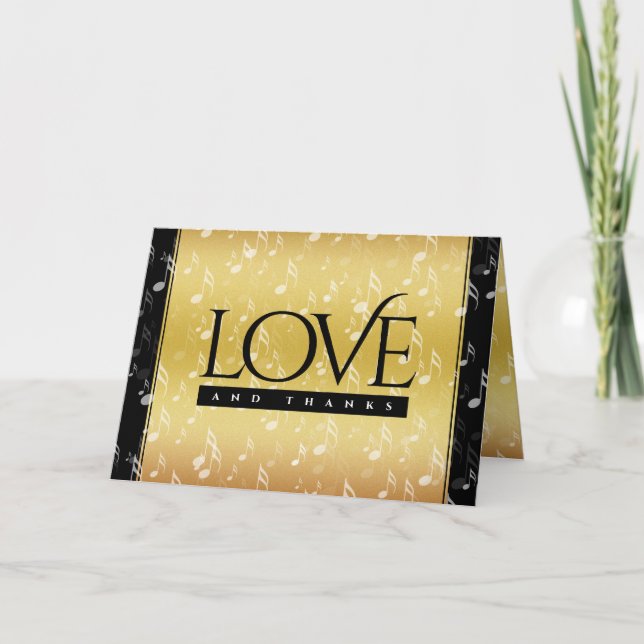 Elegant 27th Music Wedding Anniversary Celebration Thank You Card (Front)