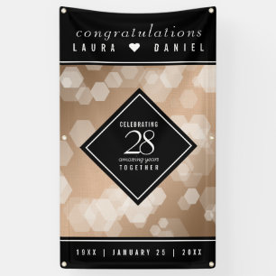 Elegant 28th Linen Wedding Anniversary Celebration Banner