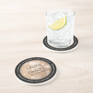 Elegant 28th Linen Wedding Anniversary Celebration Coaster