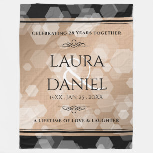 Elegant 28th Linen Wedding Anniversary Celebration Fleece Blanket