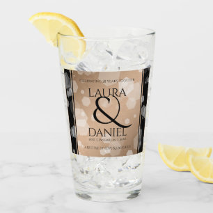 Elegant 28th Linen Wedding Anniversary Celebration Glass