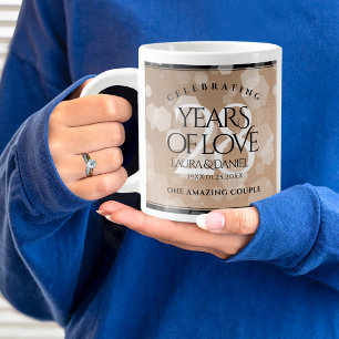 Elegant 28th Linen Wedding Anniversary Celebration Large Coffee Mug