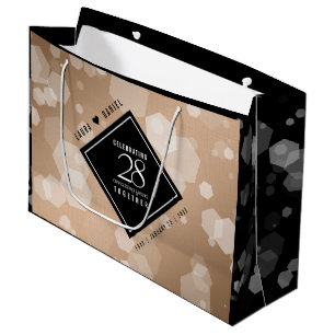 Elegant 28th Linen Wedding Anniversary Celebration Large Gift Bag