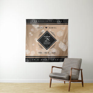 Elegant 28th Linen Wedding Anniversary Celebration Tapestry