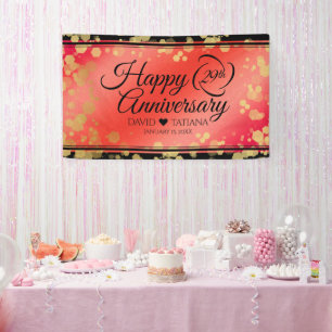 Elegant 29th Garnet Wedding Anniversary Banner