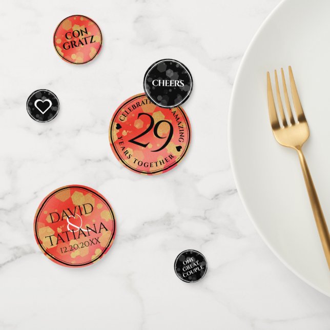 Elegant 29th Garnet Wedding Anniversary Confetti (Group)