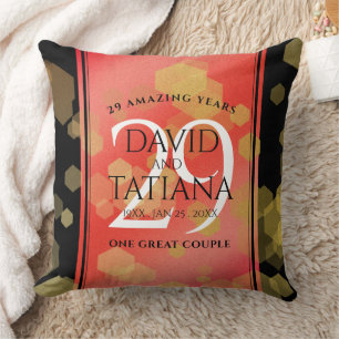 Elegant 29th Garnet Wedding Anniversary Cushion