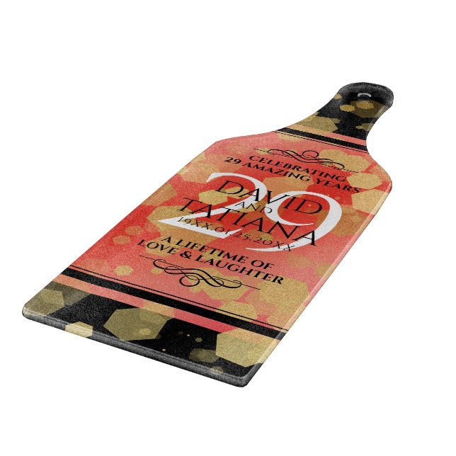 Elegant 29th Garnet Wedding Anniversary Cutting Board (Corner)