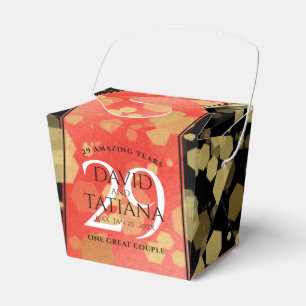 Elegant 29th Garnet Wedding Anniversary Favour Box