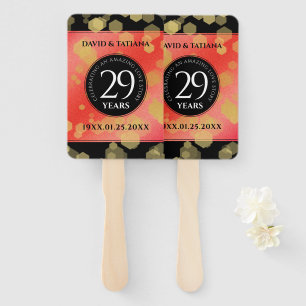 Elegant 29th Garnet Wedding Anniversary Hand Fan