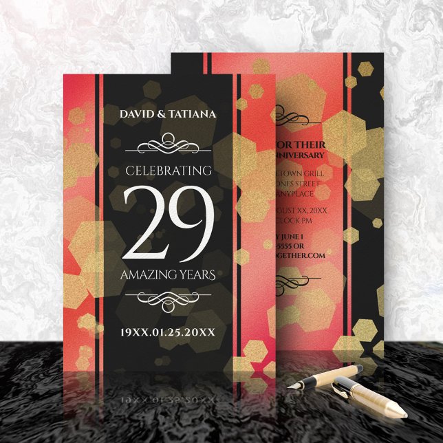 Elegant 29th Garnet Wedding Anniversary Invitation (Creator Uploaded)