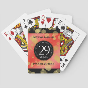 Elegant 29th Garnet Wedding Anniversary Playing Cards
