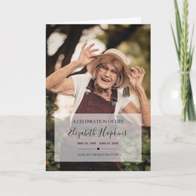 Elegant 2 Photo Celebration of Life Folded Program Programme (Front)