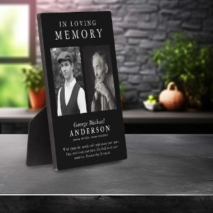 Elegant 2 Photo 'In Loving Memory' Tribute Plaque