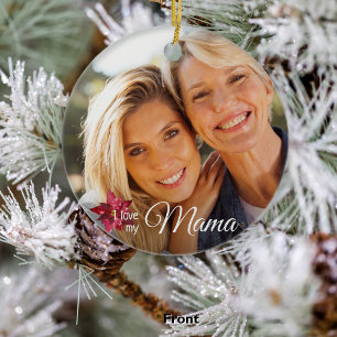 Elegant 2 Photo Mother from Daughter Christmas Ceramic Tree Decoration