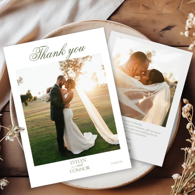 Elegant 2 Photo Thank you Wedding card (Creator Uploaded)