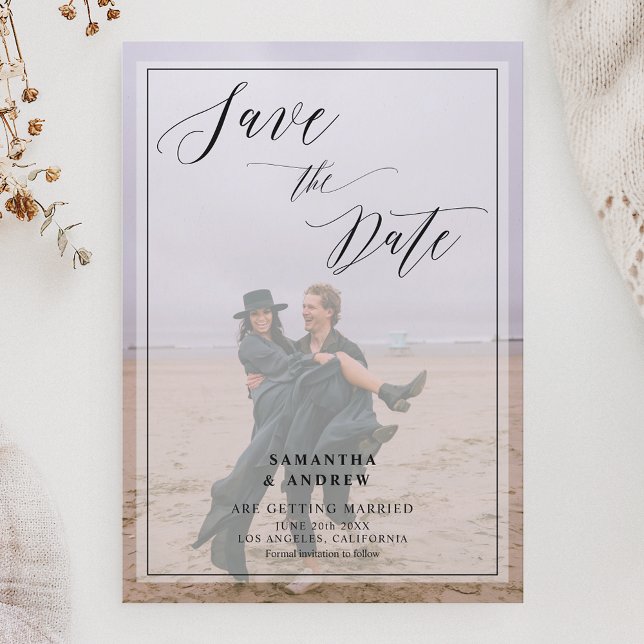 Elegant 2 photos collage save the date wedding (Elegant 2 photos collage save the date wedding)