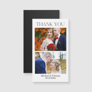 elegant 2 photos modern thank you wedding magnet