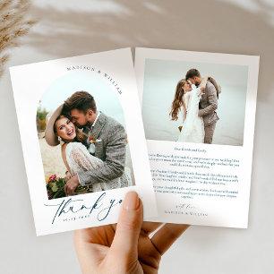 Elegant 2 Photos Wedding Thank You Card