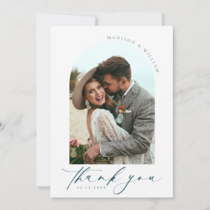 Elegant 2 Photos Wedding Thank You Card